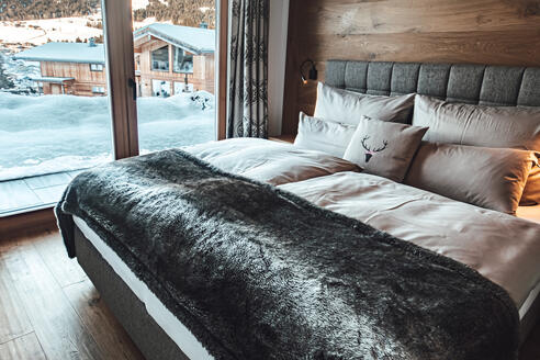 Schlafzimmer des Chalets in den Kitzbüheler Alpen